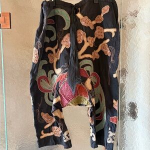 Magnolia Pearl Cotton Silk Parnassus Applique' Embroidered Garcons in Midnight